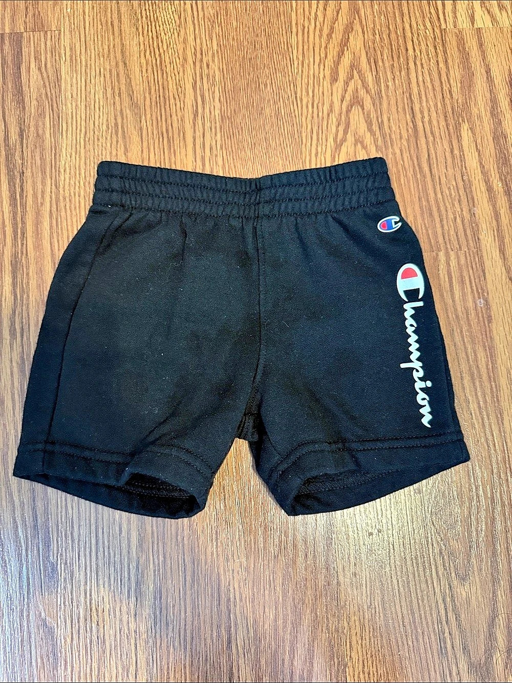 Champion Toddler Script Logo Fleece Shorts Black Boys 18M